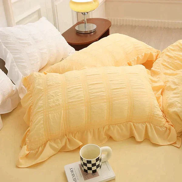 Icy Seersucker Summer Cool Quilt Lace 4-piece Set | Bowlift