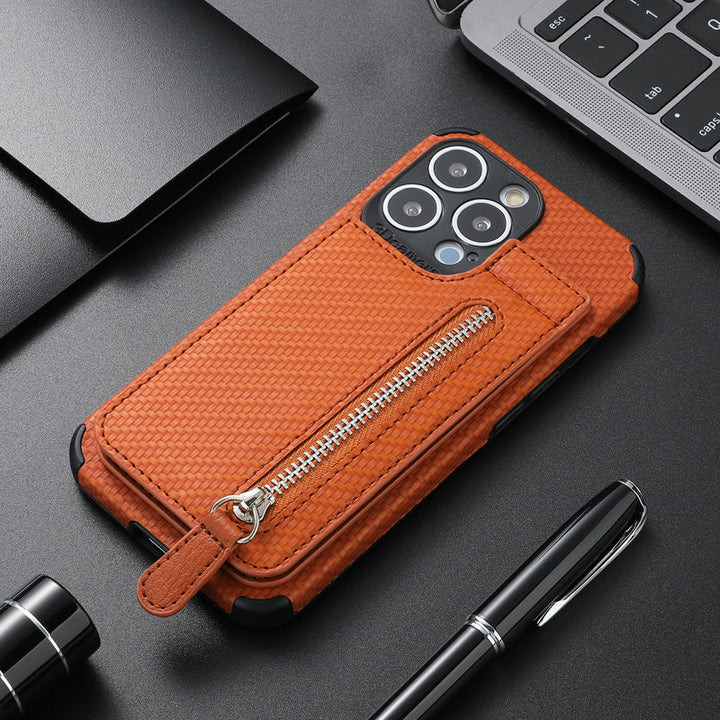 BowLift | Magnetic Zipper Wallet Cover With Credit Card Holder for iPhone