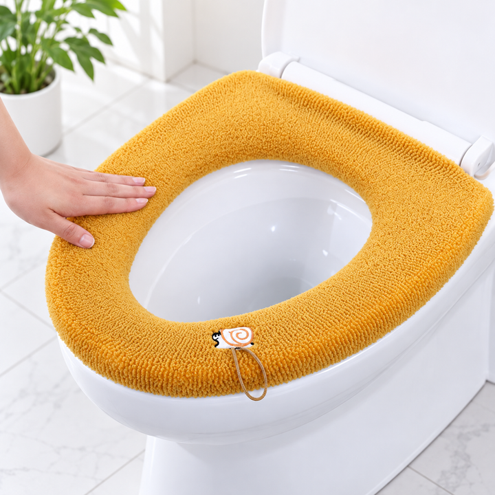 Plush Microfiber Toilet Seat Cover with Elastic Anti-Slip Strap Bowlift