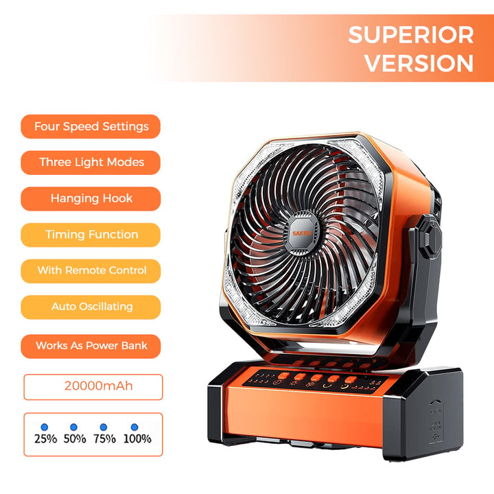Rechargeable Camping Fan | Bowlift