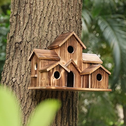 NatureNest – Stylish Handmade Wooden Birdhouse Bowlift