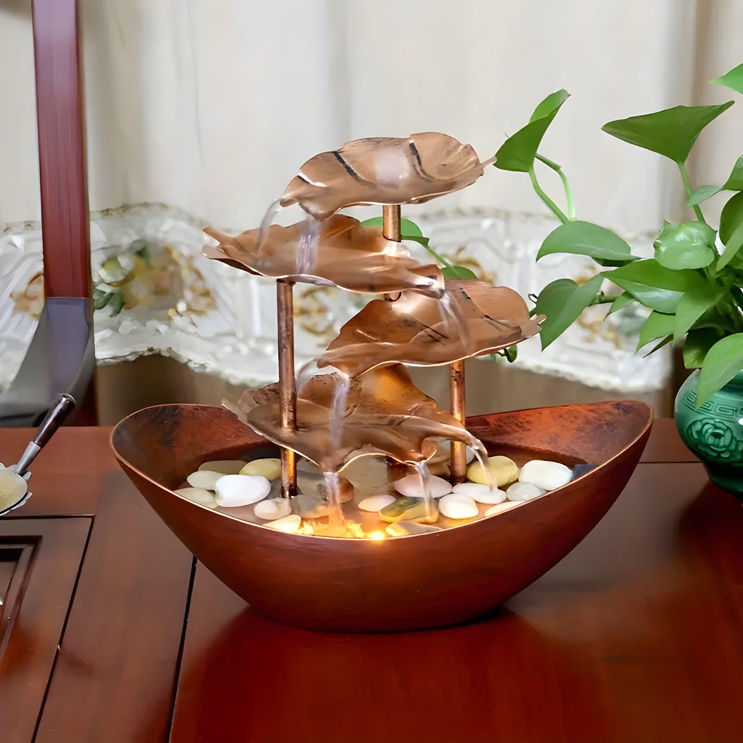 LED decorative leaf-inspired fountain Bowlift