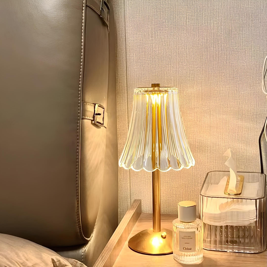 Golden Crystal Table Lamp - Aurora Luxe | Bowlift