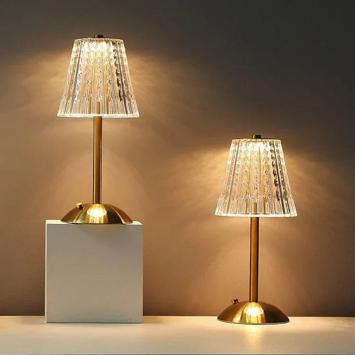 AuraLux - Luxury Gold Crystal TaBowlifte Lamp with Touch Control and DimmaBowlifte LED Lighting | Bowlift