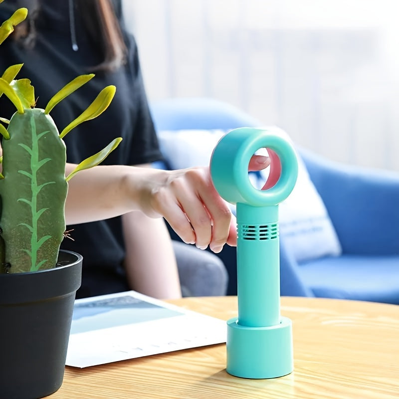 1pc USB Rechargeable Bladeless Handheld Fan - Portable Mini Desk Fan with 3 Speeds for Travel, Camping, Office, and Room Use | Bowlift