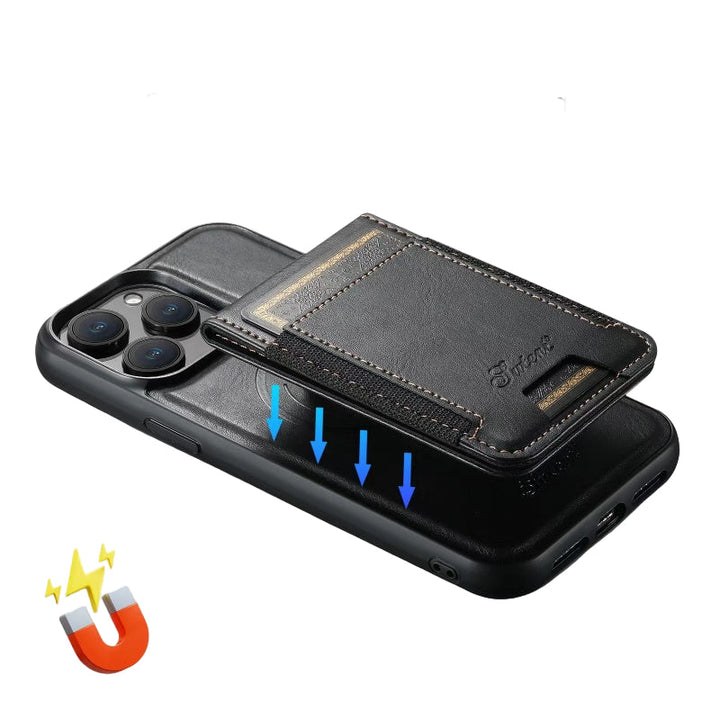 BowLift | LuxCase Leather Phone Case with Card Slot and Stand – Suitable for iPhone