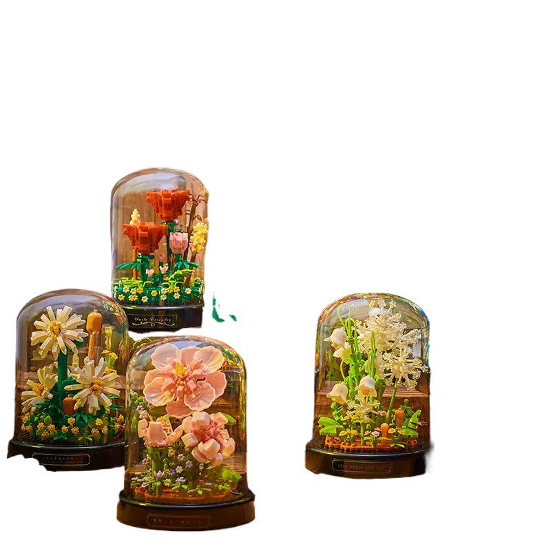 BowLift | Diy Micro Flowers Building Blocks Mini Brick Particles Eternal Life Flowers Home Decoration Assembly Puzzle Toy Kids Gift