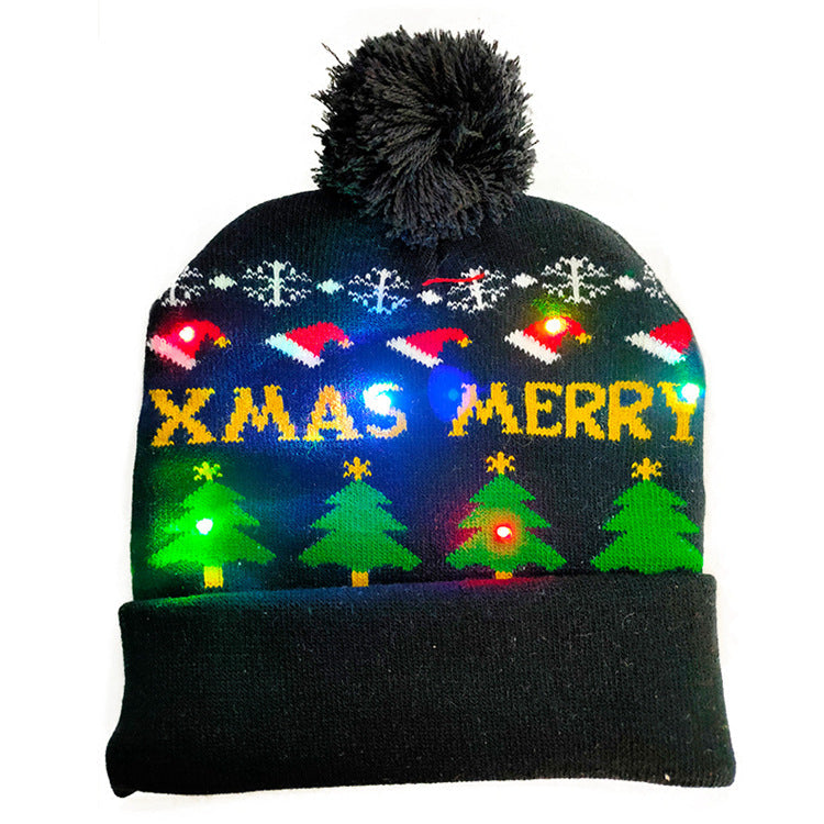 BowLift | Christmas Decoration Knitted LED Light Cap Christmas Tree Snowman Adult Child Hat