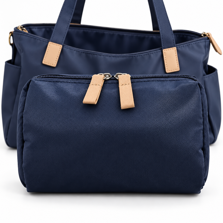 Travel Nylon Toiletry Dopp Kit with Double-Zip Carry Loop Bowlift