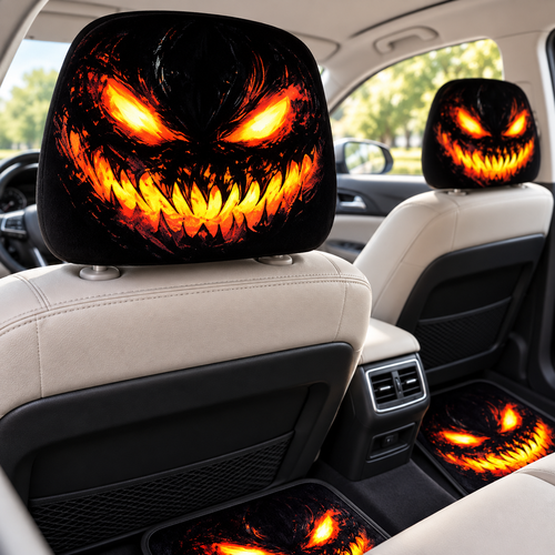 Halloween-Themed Padded Car Headrest Cover Bowlift