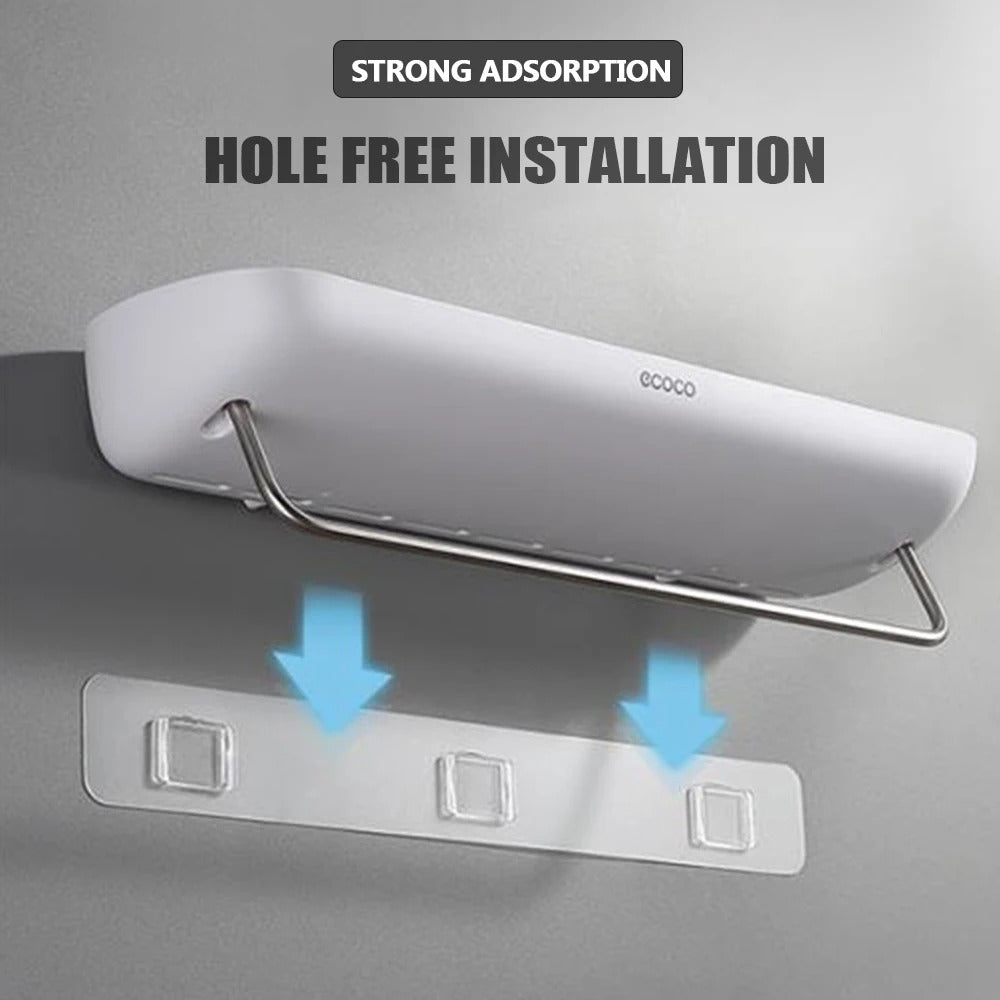 BowLift | Wall-Mounted Shower Storage Rack Without Drilling – With Towel Holder & Drain Holes
