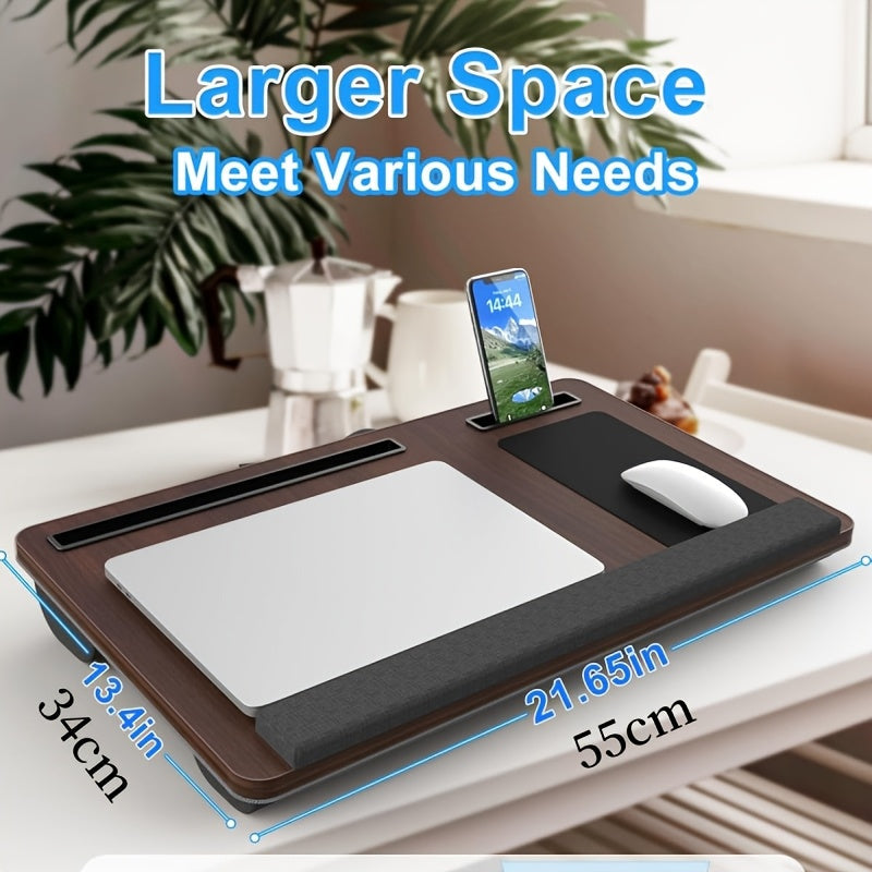 Ergonomic laptop stand with wrist support and device slots | Bowlift