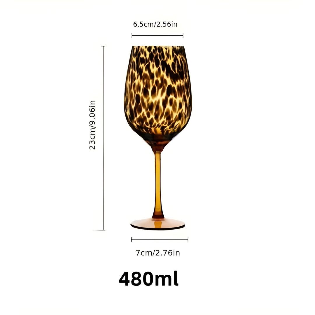 Leopard print wine glasses – Vintage design in set of 2 | Perfect for special occasions | Bowlift
