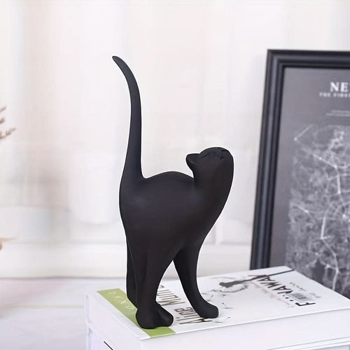 BowLift | Modern Resin Cat Figurine – Nordic Style Decor