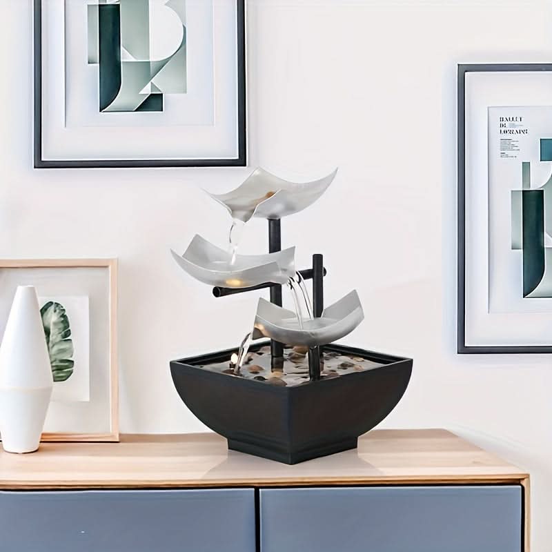 BowLift | Glow LED Leaf Fountain – Modern Indoor Water Feature