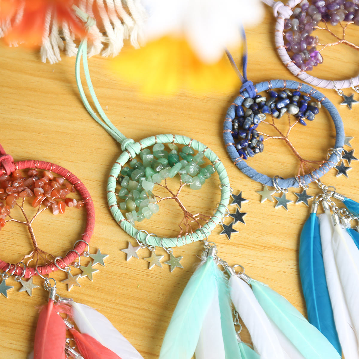 BowLift | Frendorf Tree of Life Gemstone Dreamcatcher Hanging Jewelry