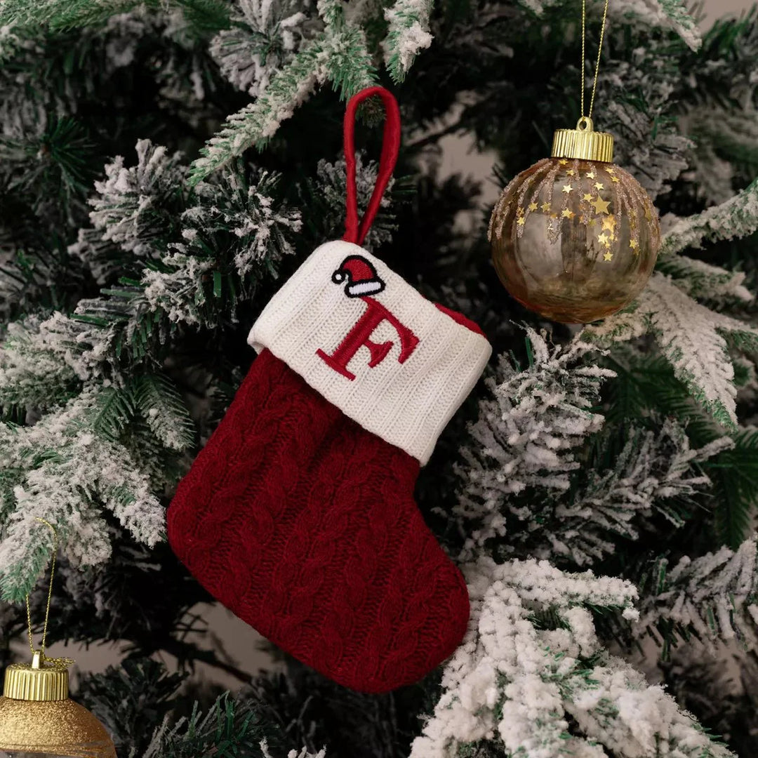 BowLift | Cable-Knit Contrast Christmas Stockings