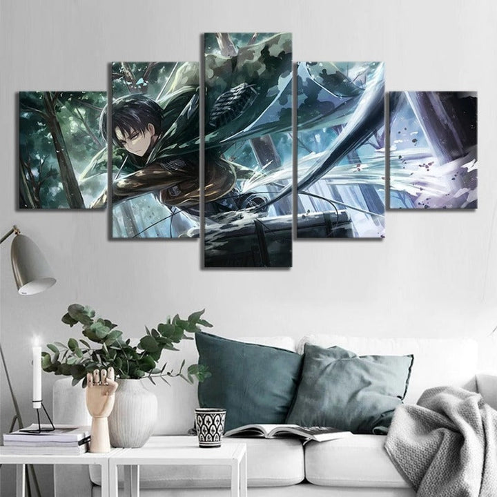 5 Panel "Levi-Ackerman Attack On Titan Anime"- Print Painting Wall Art Poster | Bowlift