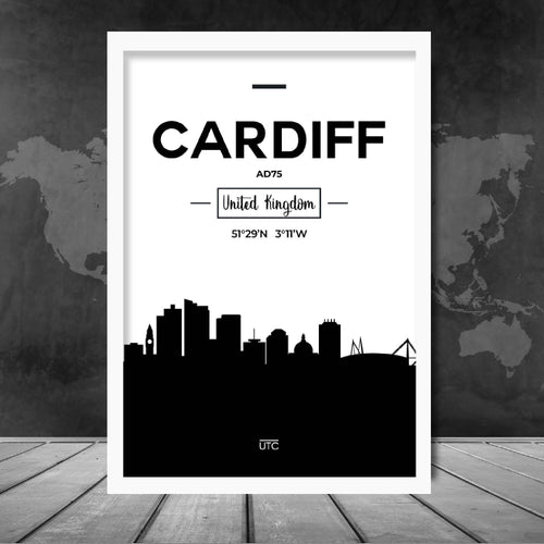 Cardiff City Skyline City View Print | Bowlift