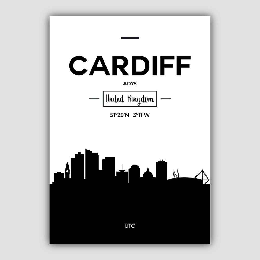 Cardiff City Skyline City View Print | Bowlift