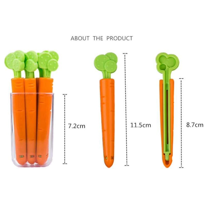 5PCS Food Sealing Clip Carrot Shape Bowlift