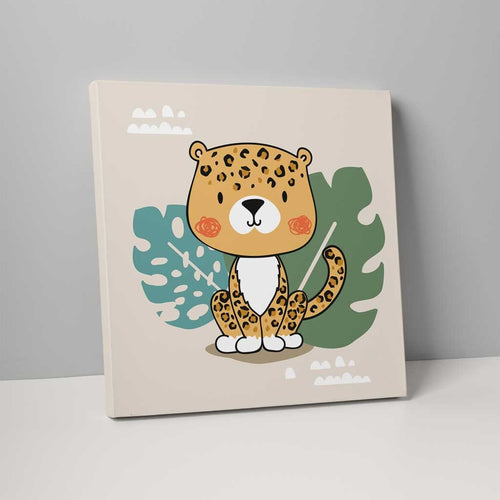 Boho Safari Jungle Leopard Beige and Yellow on Canvas | Bowlift