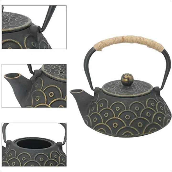 Cast Iron Teapot with Stainless Steel Infuser Loose Leaf Tea Kettle | Bowlift