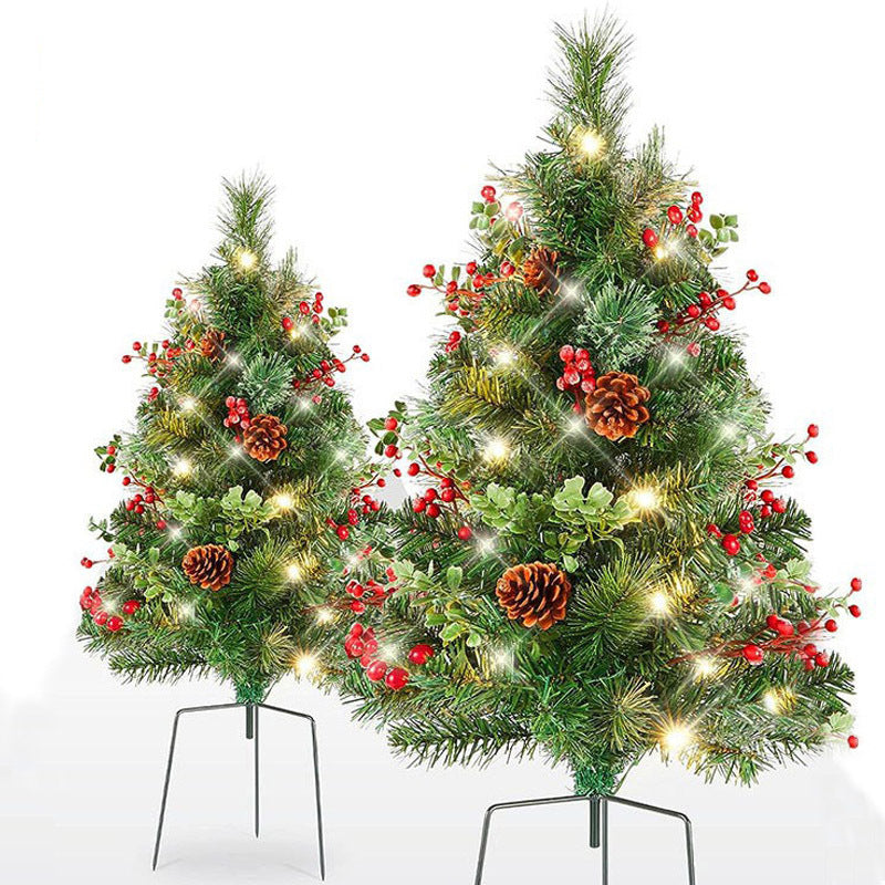 BowLift | Christmas Urn Filler with LED Lights | 18" Realistic Pine Arrangement | Indoor/Outdoor Decor