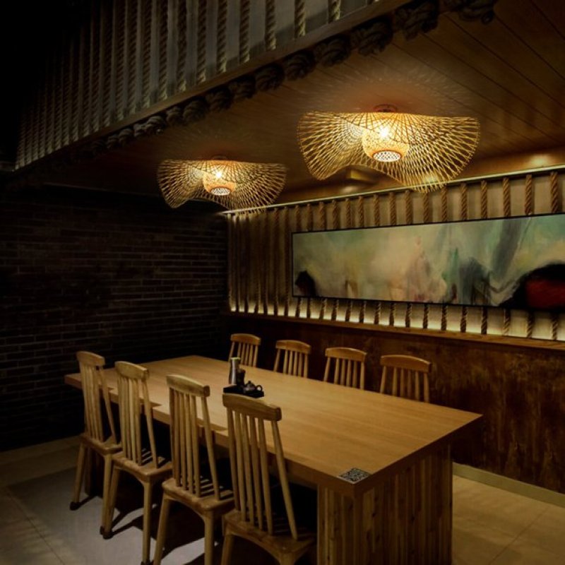 BowLift | MutoCraft - Elegant rattan pendant light with Japanese influences