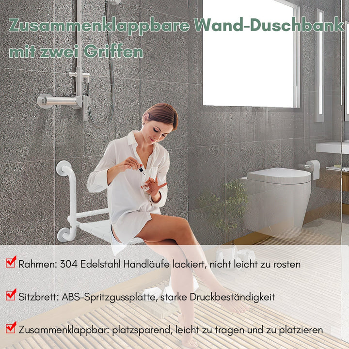 Foldable shower seat with armrests wall-mounted | Bowlift