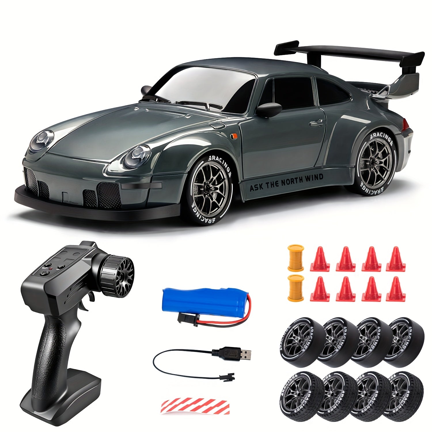 BowLift | 1:24 RC Drift Car | 4WD, LED Wheels & USB Rechargeable for Indoor and Outdoor Racing Fun