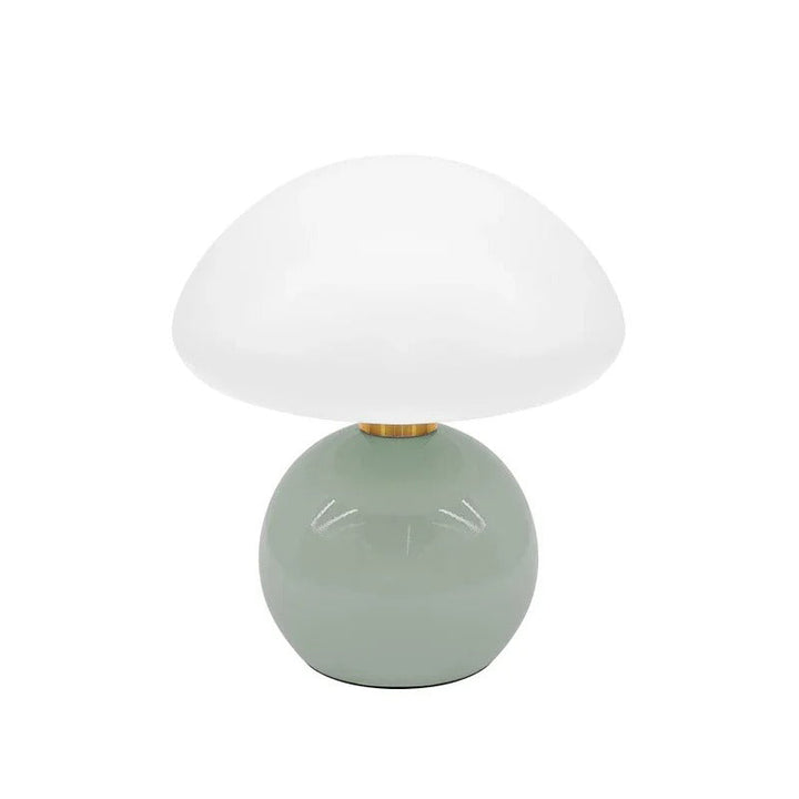 Modern bedside lamp with glass shade, designer LED table lamp for bedroom | Bowlift