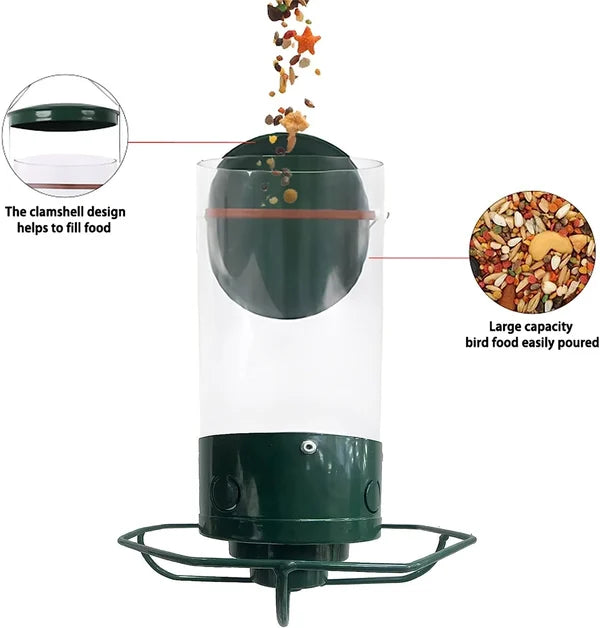 BowLift | Squirrel-Proof Bird Feeder | Spinning Tube Feeder with 4 Ports & 5 lb Seed Capacity