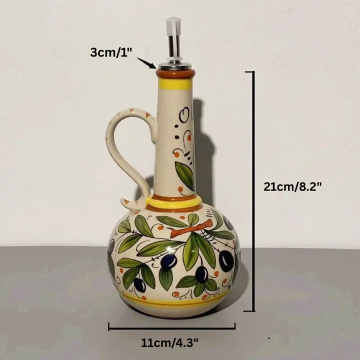 Ceramic Oil Bottle Kitchen Seasoning Dispenser with Drip-Free Spout | Bowlift
