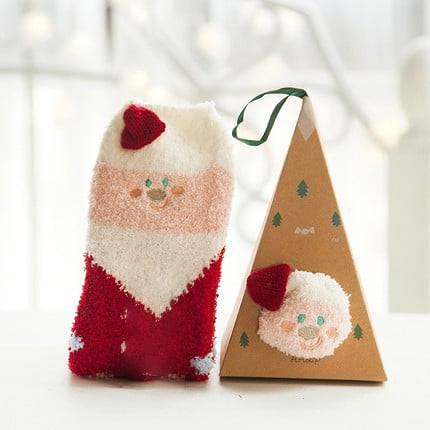 BowLift | Christmas socks in gift box design | Plush house & cuddle socks | Universal size