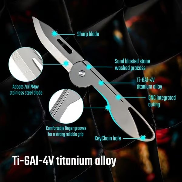 Mini Titanium Alloy Folding Pocket Knife Bowlift