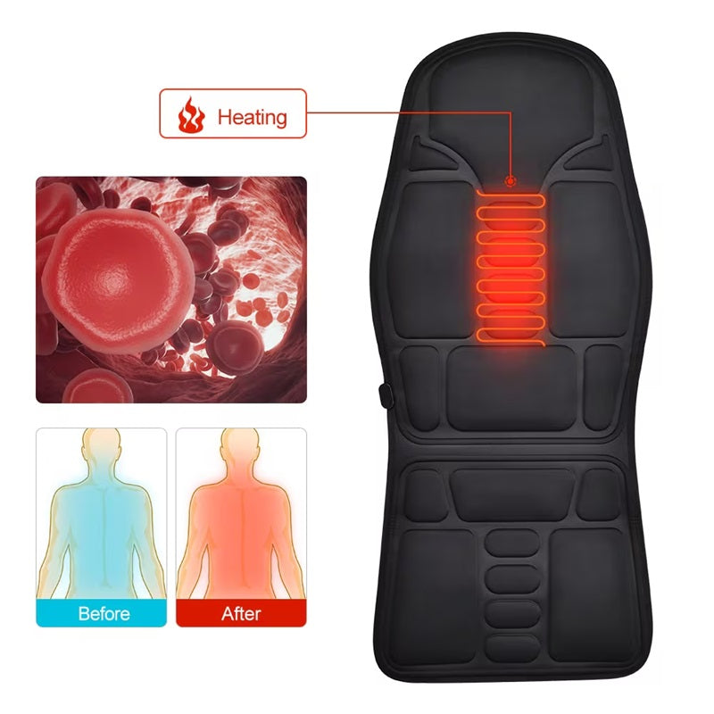 BowLift | Electric Massage Chair Pad with Soothing Heat Therapy - Ideal for Home & Car