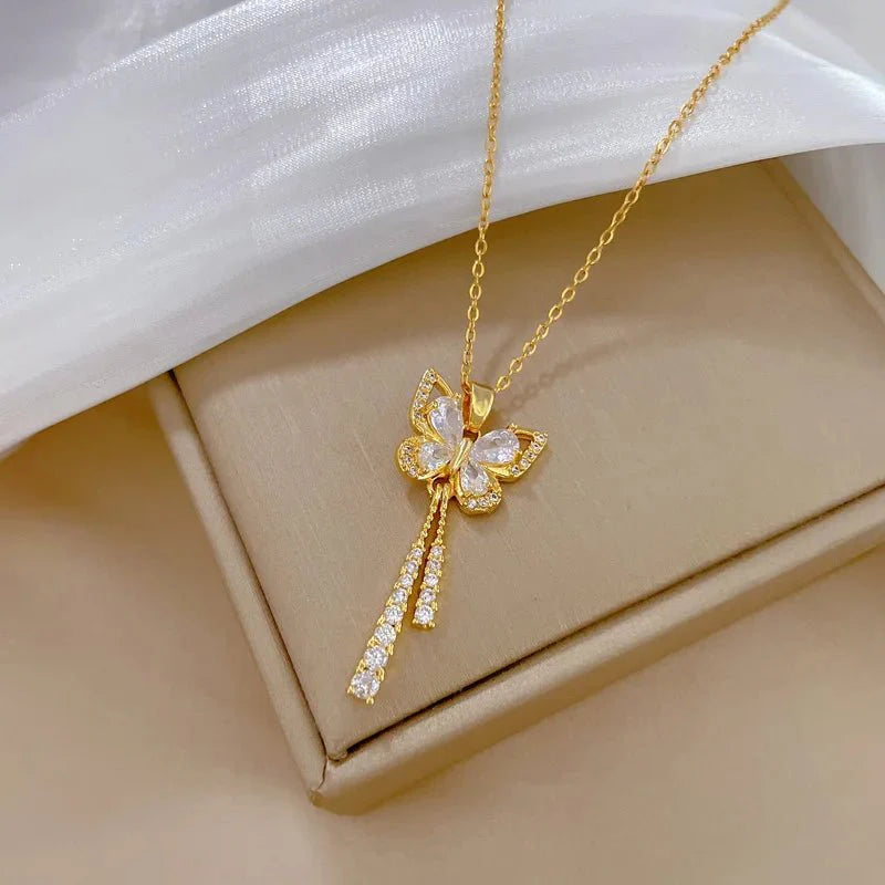 BowLift | Charming Butterfly Diamond Dazzle Necklace