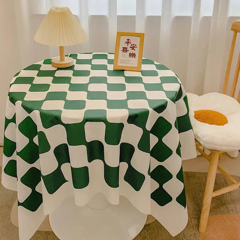 BowLift | Checked Design Round Cotton Tablecloth