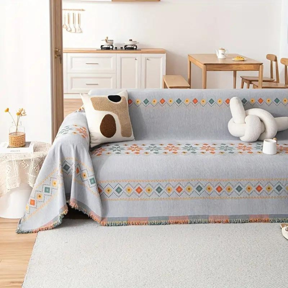 BowLift | Bohemian Tassel Sofa Cover Cotton Blend