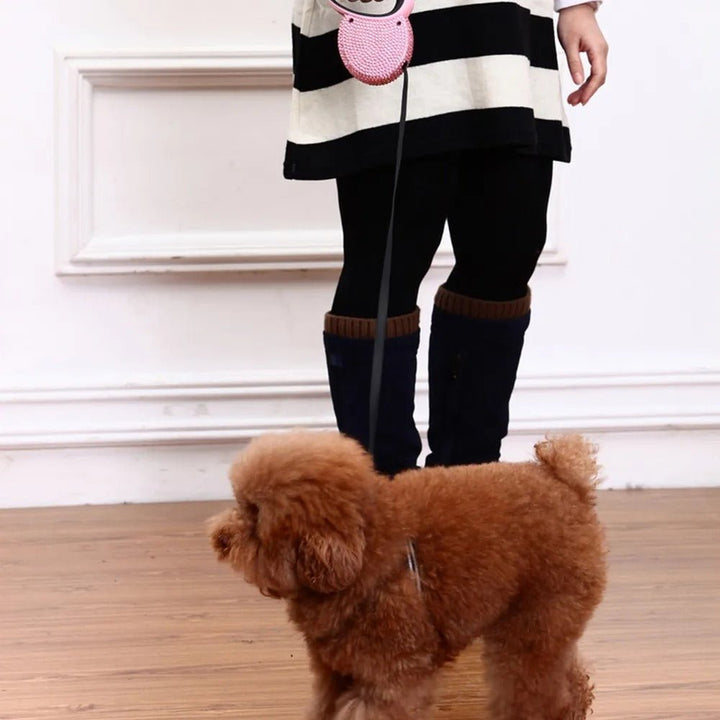 BowLift | CHICCANIN Leash – Retractable Dog Leash with Rhinestone Design