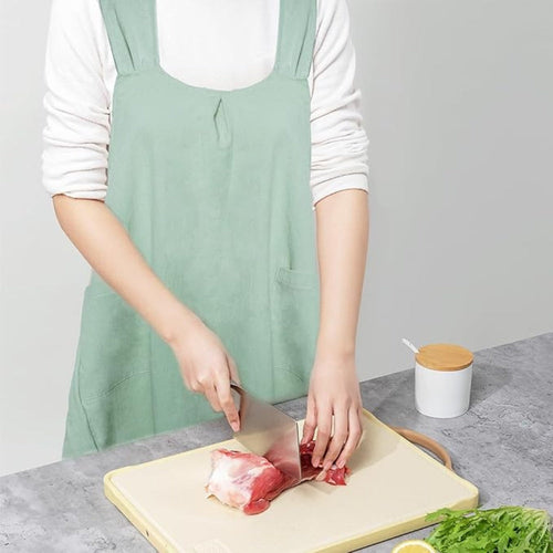 BowLift | Cotton Linen Cross Back Apron Pockets