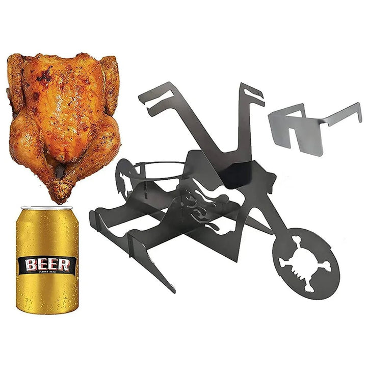 BowLift | CHICKEN GRILL STAND – Stainless Steel BBQ Rack with Beer Can Holder