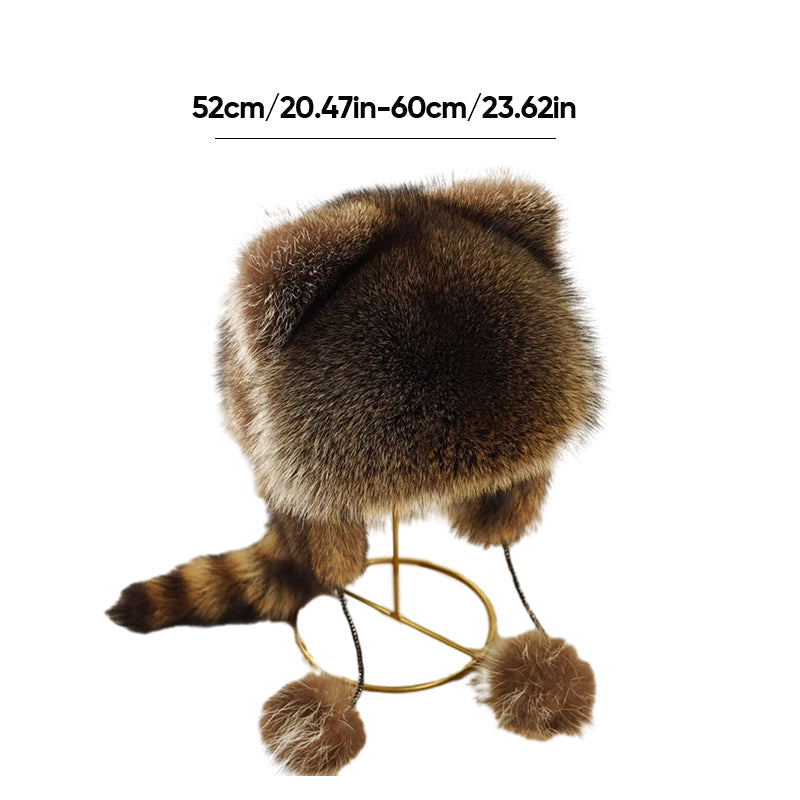 BowLift | Sweet Faux Fur Raccoon Tail Parent-Child Plush Hat