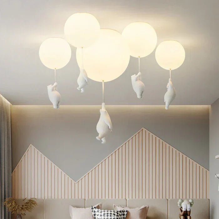BowLift | Children's Ceiling Lamp with Bear and Balloon - CloudBear