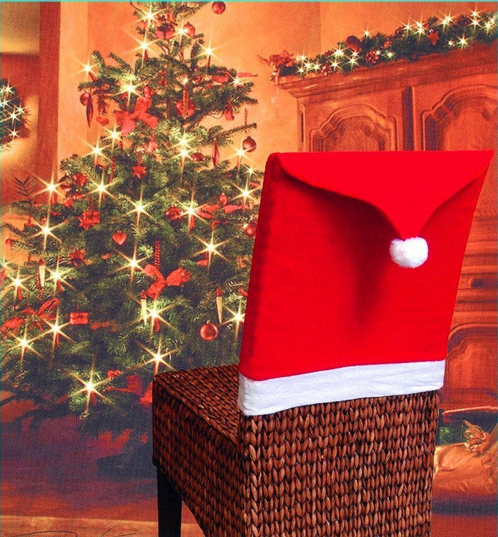 BowLift | Christmas Santa Hat Chair Covers - Festive Chair Elegance - 4 piece set