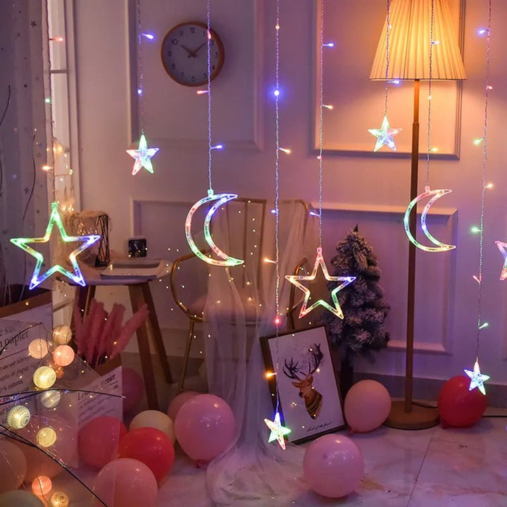 BowLift | Christmas String Lights - LED Star Curtain  Fairy String Lights Christmas Decoration