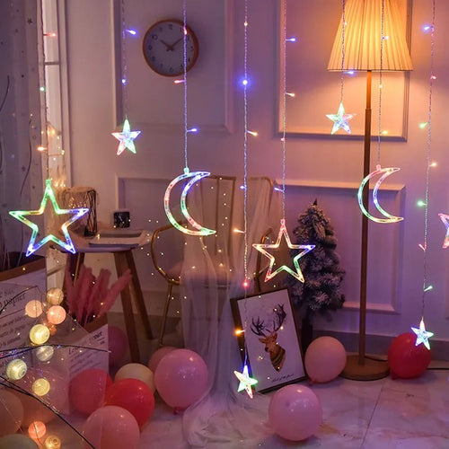 BowLift | Christmas String Lights - LED Star Curtain  Fairy String Lights Christmas Decoration