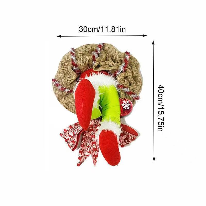 BowLift | Christmas Thief & Elf Leg Burlap Wreath – Whimsical Holiday Décor for a Playful Festive Touch