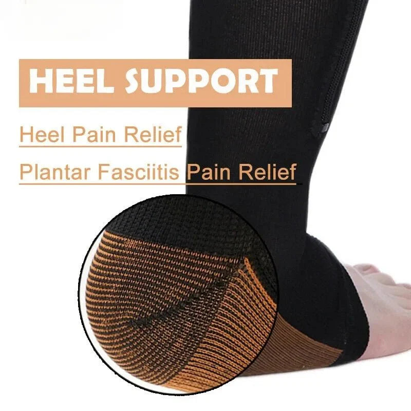 BowLift | CIRCULOFLEX – Zipper Compression Socks 20-30 mmHg with Open Toe Design